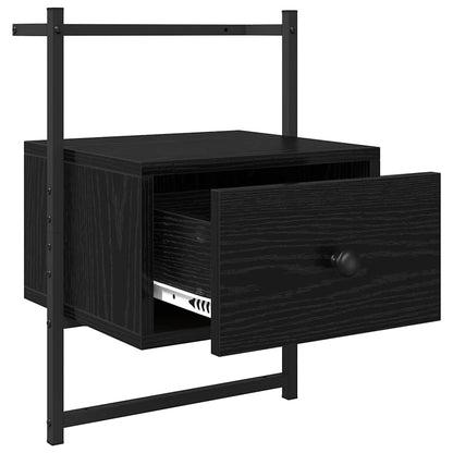 vidaXL Bedside Cabinet 2 pcs Black Oak 35 x 30 x 51 cm Engineered Wood