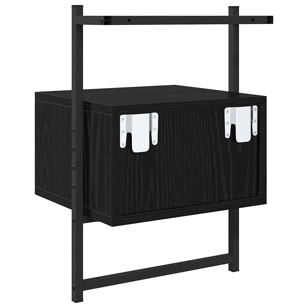 vidaXL Bedside Cabinet 2 pcs Black Oak 35 x 30 x 51 cm Engineered Wood
