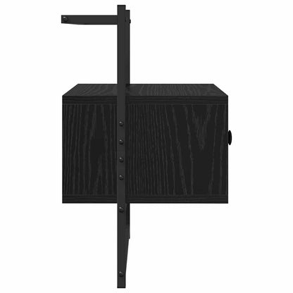 vidaXL Bedside Cabinet 2 pcs Black Oak 35 x 30 x 51 cm Engineered Wood