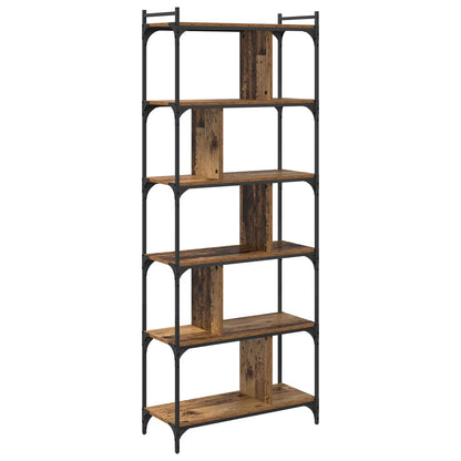 vidaXL Bookcase 5-Tier 76 x 32 x 192 cm Engineered Wood Old wood