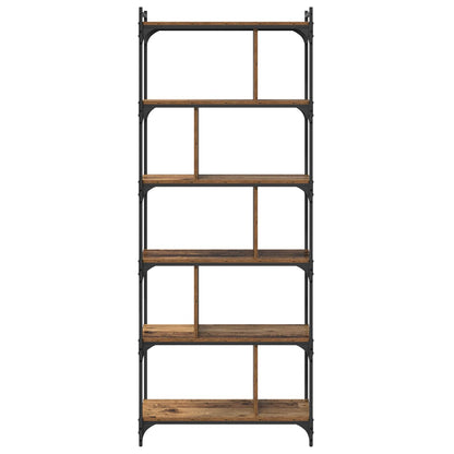 vidaXL Bookcase 5-Tier 76 x 32 x 192 cm Engineered Wood Old wood