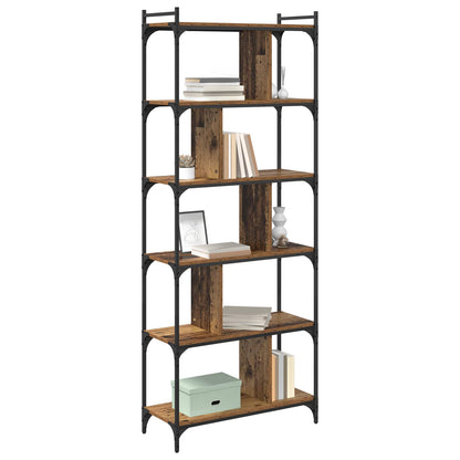 vidaXL Bookcase 5-Tier 76 x 32 x 192 cm Engineered Wood Old wood