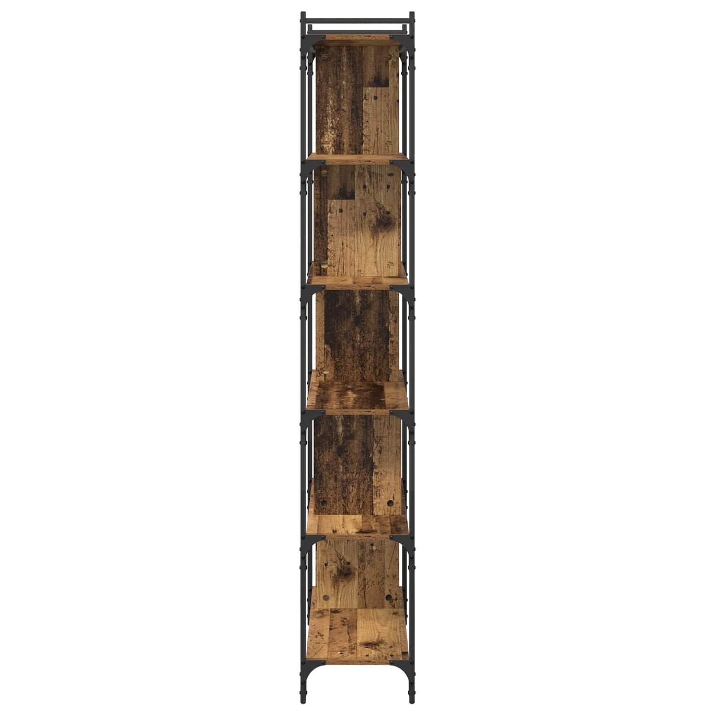 vidaXL Bookcase 5-Tier 76 x 32 x 192 cm Engineered Wood Old wood