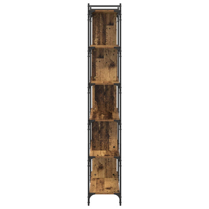 vidaXL Bookcase 5-Tier 76 x 32 x 192 cm Engineered Wood Old wood