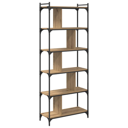 vidaXL Bookcase 5-Tier 76 x 32 x 192 cm Engineered Wood Artisan oak