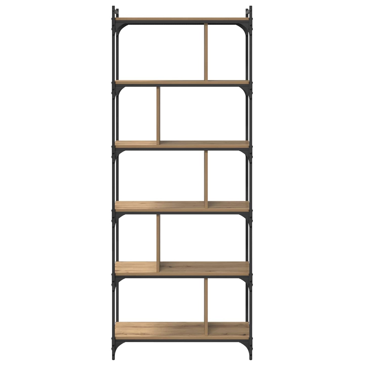 vidaXL Bookcase 5-Tier 76 x 32 x 192 cm Engineered Wood Artisan oak