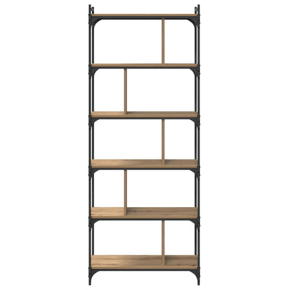 vidaXL Bookcase 5-Tier 76 x 32 x 192 cm Engineered Wood Artisan oak