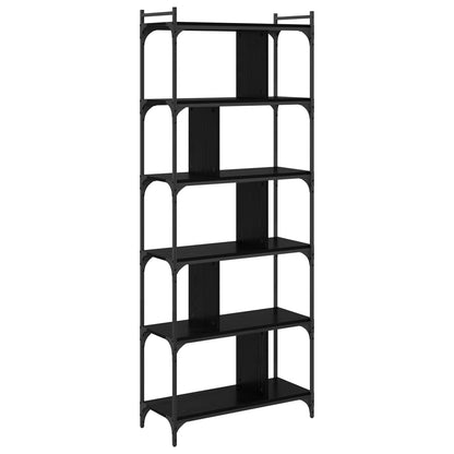 vidaXL Bookcase 5-Tier 76 x 32 x 192 cm Engineered Wood Black oak