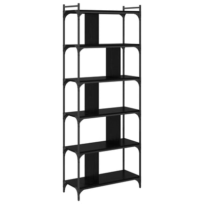 vidaXL Bookcase 5-Tier 76 x 32 x 192 cm Engineered Wood Black oak
