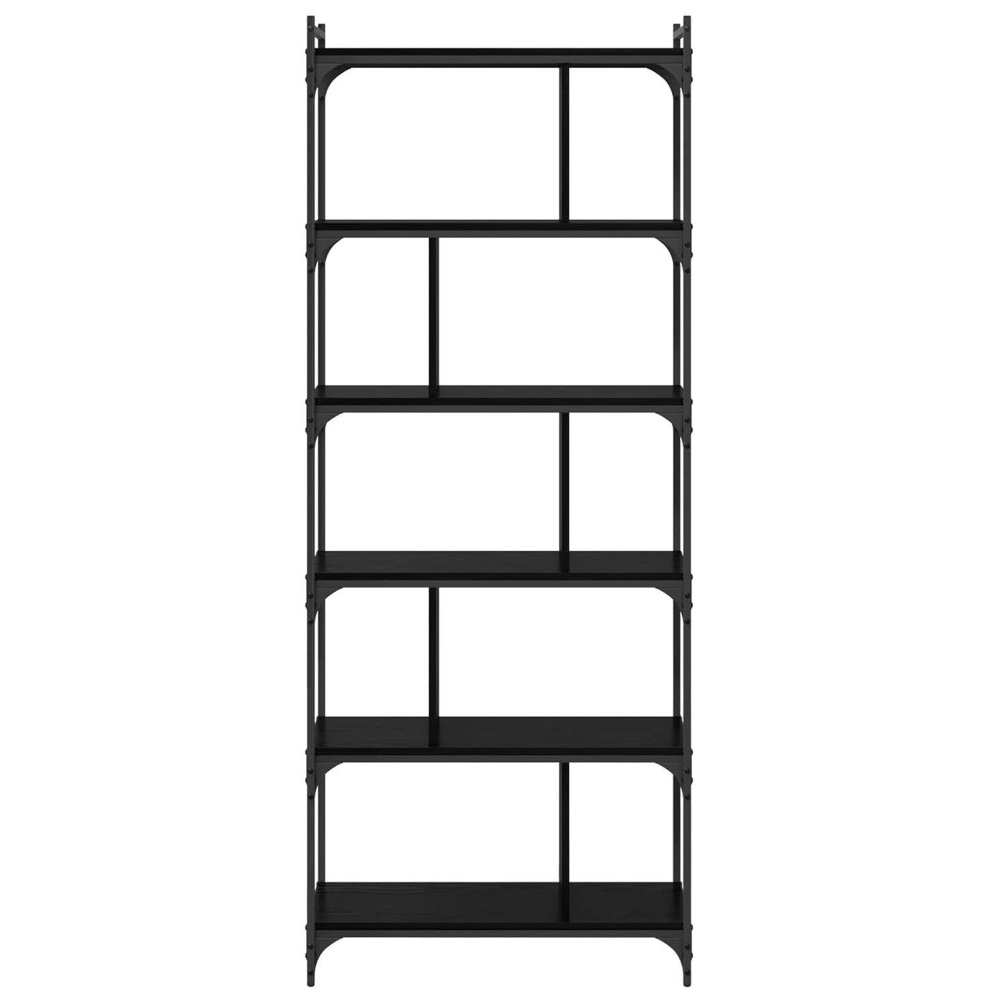 vidaXL Bookcase 5-Tier 76 x 32 x 192 cm Engineered Wood Black oak