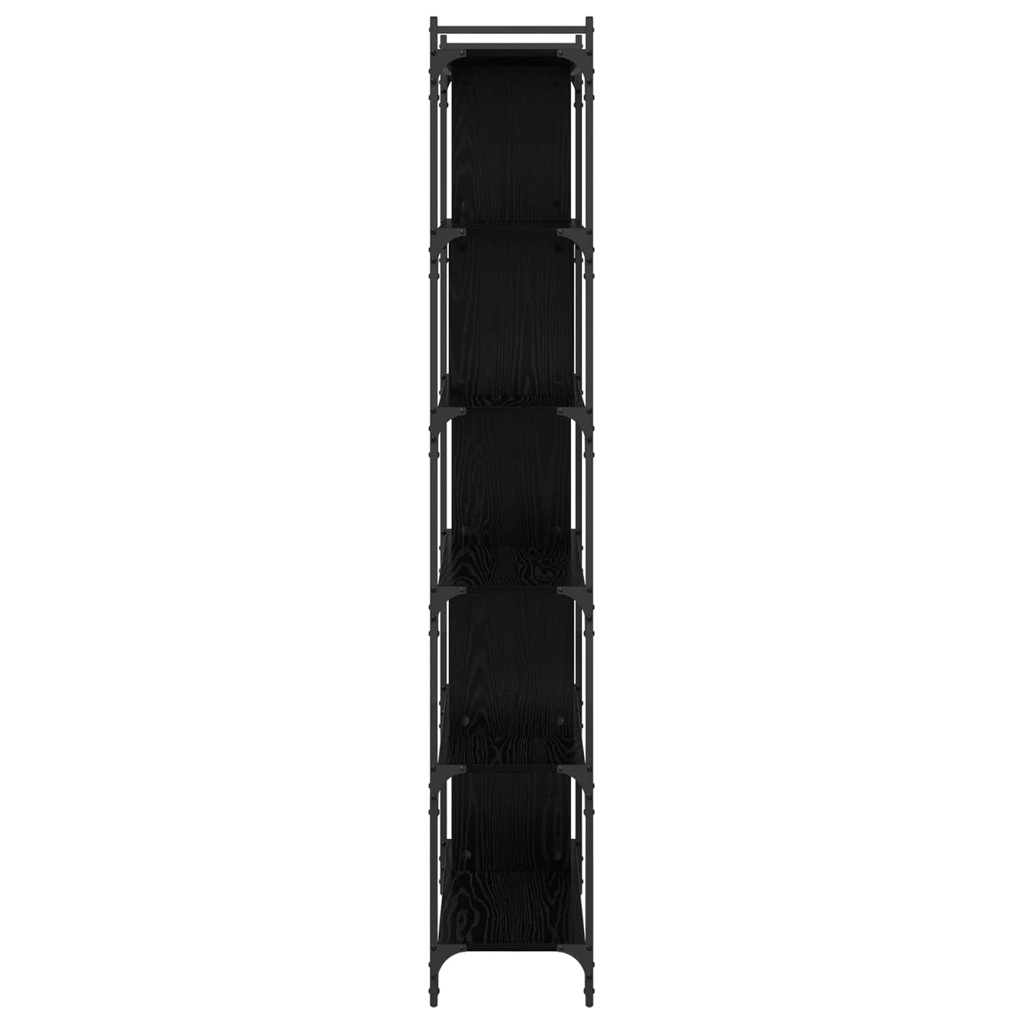 vidaXL Bookcase 5-Tier 76 x 32 x 192 cm Engineered Wood Black oak