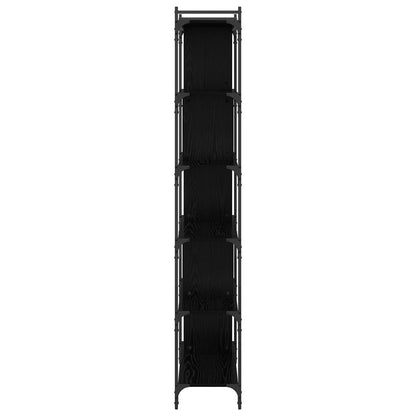 vidaXL Bookcase 5-Tier 76 x 32 x 192 cm Engineered Wood Black oak