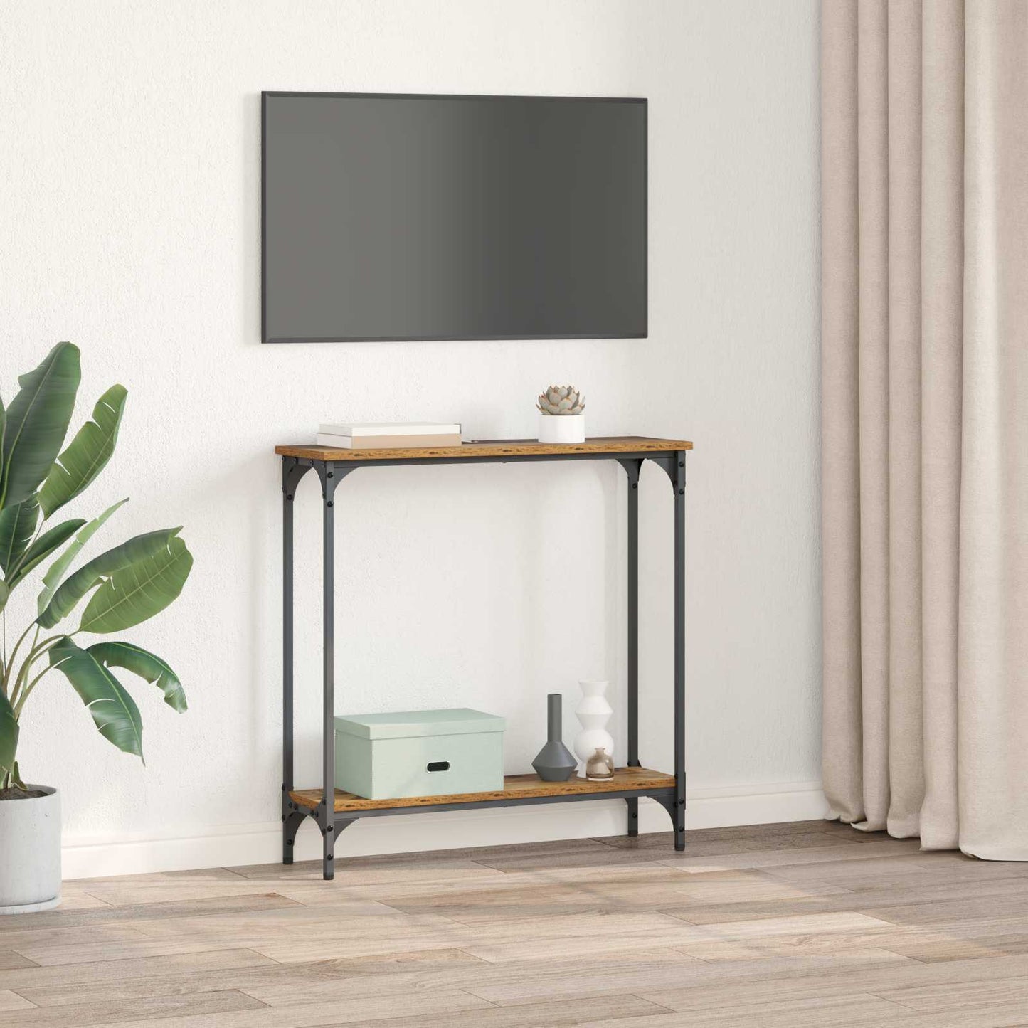 vidaXL Console Table Old Wood 75 x 22.5 x 75 cm Engineered Wood