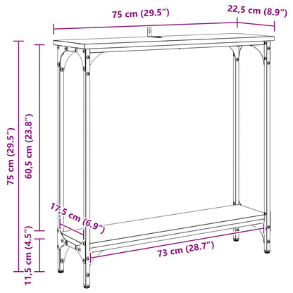 vidaXL Console Table Artisan Oak 75 x 22.5 x 75 cm Engineered Wood