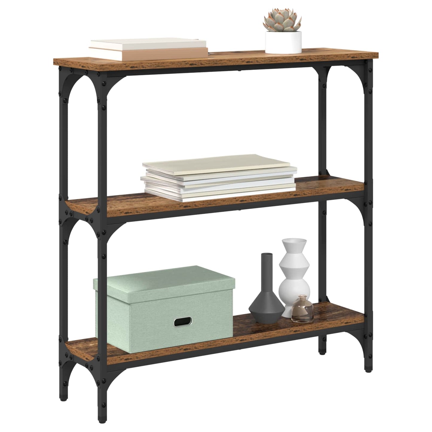vidaXL Console Table Old Wood 75 x 22.5 x 75 cm Engineered Wood