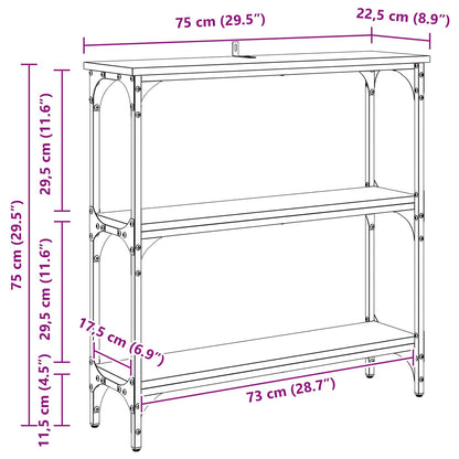 vidaXL Console Table Old Wood 75 x 22.5 x 75 cm Engineered Wood