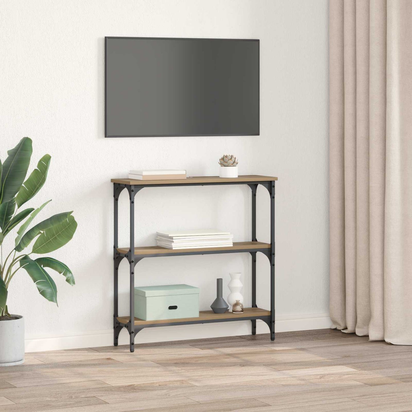 vidaXL Console Table Artisan Oak 75 x 22.5 x 75 cm Engineered Wood