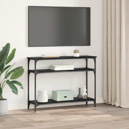 vidaXL Console Table Black Oak 100 x 29 x 75 cm Engineered Wood