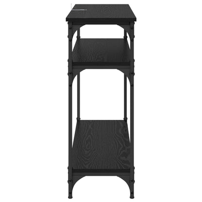 vidaXL Console Table Black Oak 100 x 29 x 75 cm Engineered Wood