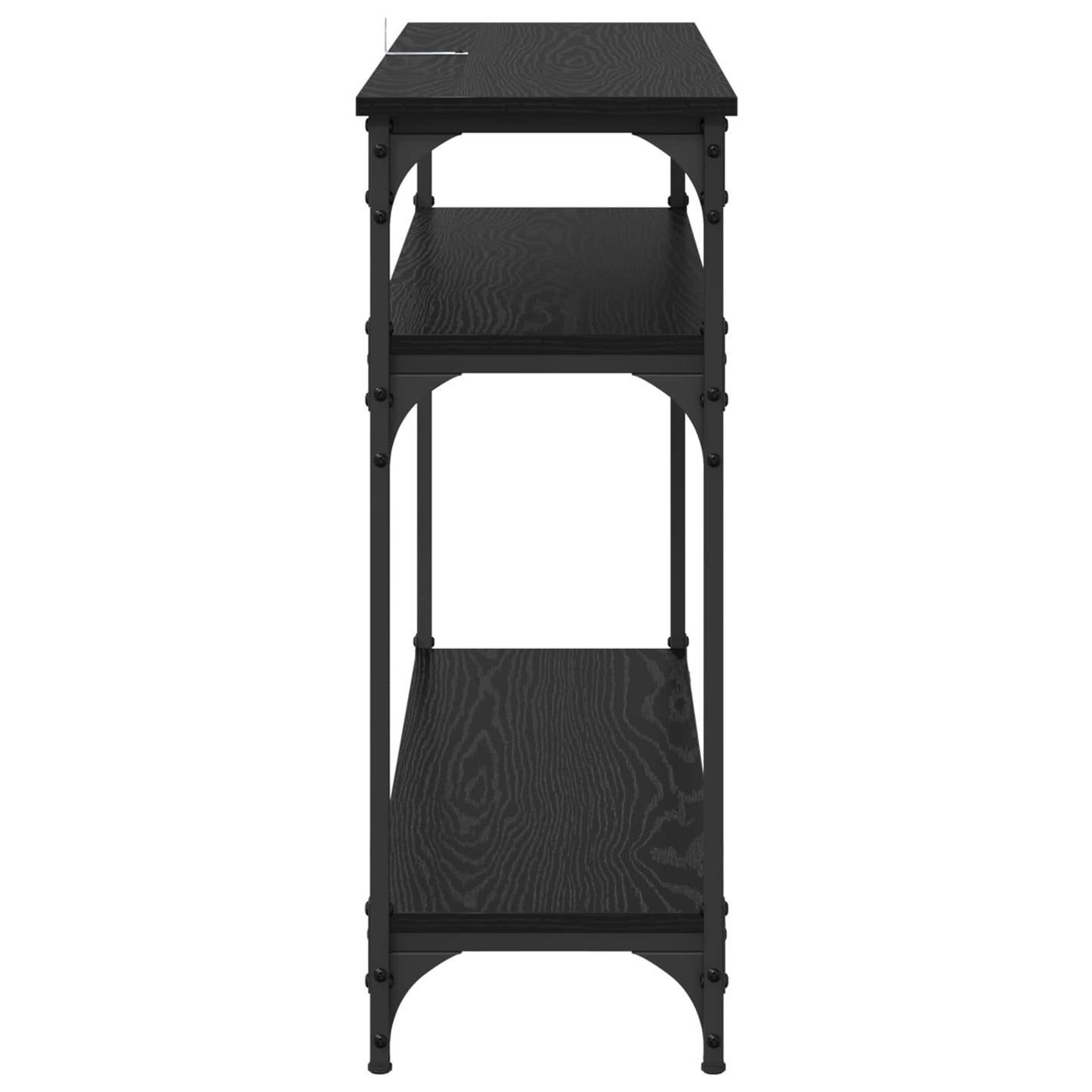 vidaXL Console Table Black Oak 100 x 29 x 75 cm Engineered Wood