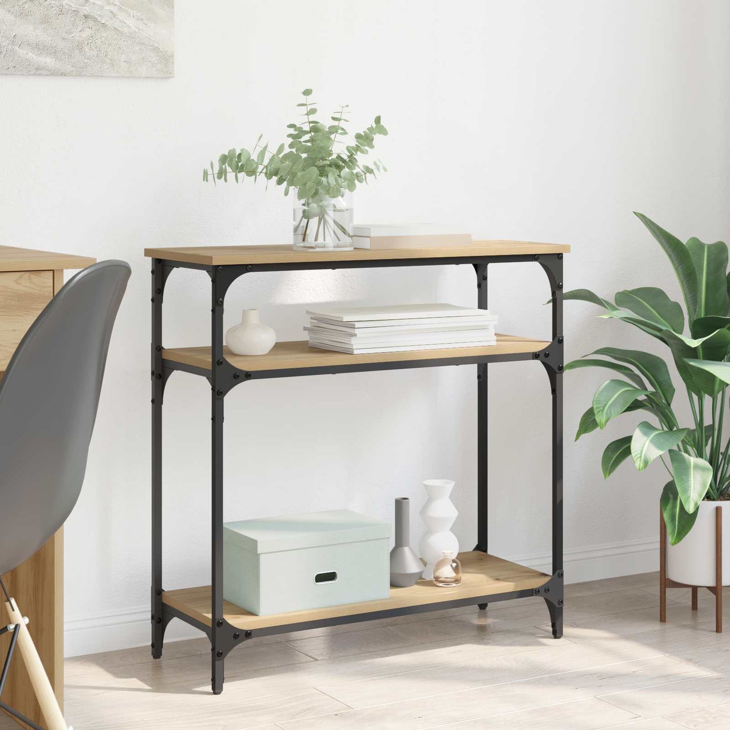vidaXL Console Table Artisan Oak 75 x 29 x 75 cm Engineered Wood