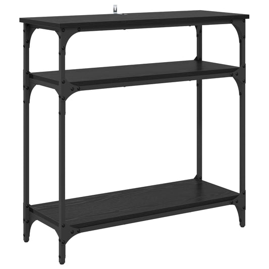 vidaXL Console Table Black Oak 75 x 29 x 75 cm Engineered Wood