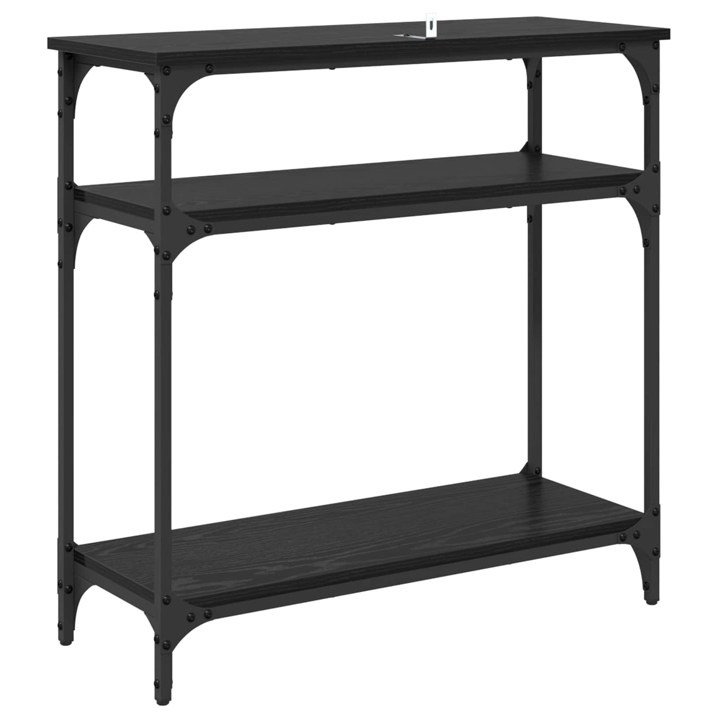 vidaXL Console Table Black Oak 75 x 29 x 75 cm Engineered Wood