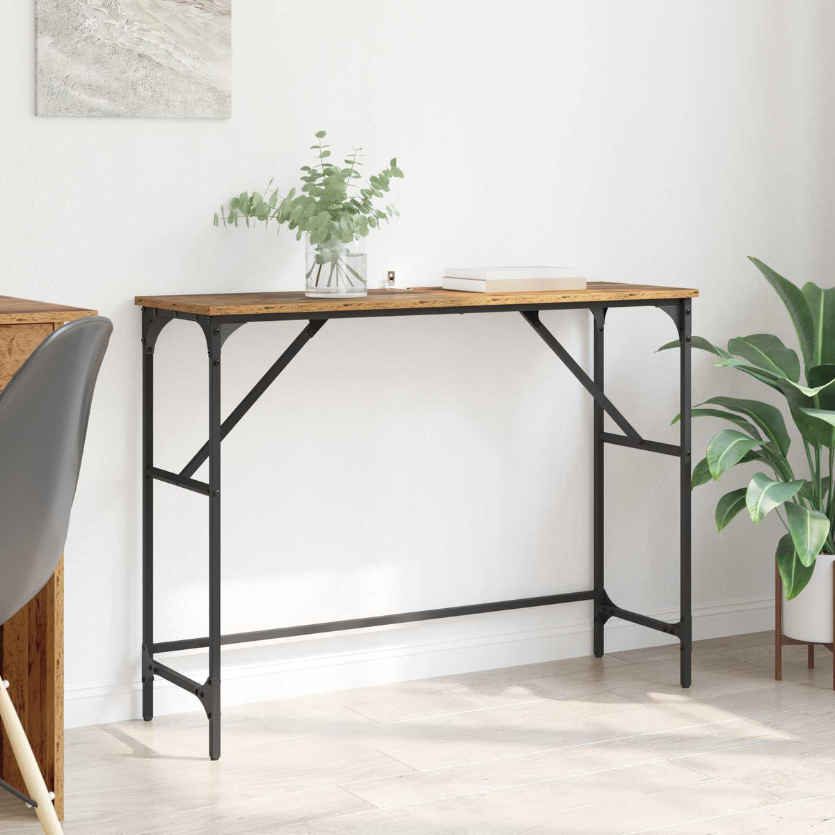 vidaXL Console Table Old Wood 100 x 32 x 75 cm Engineered Wood