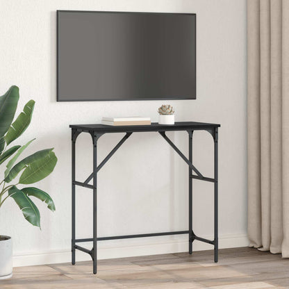 vidaXL Console Table Black Oak 75 x 32 x 75 cm Engineered Wood