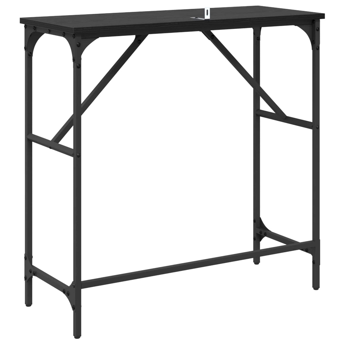 vidaXL Console Table Black Oak 75 x 32 x 75 cm Engineered Wood