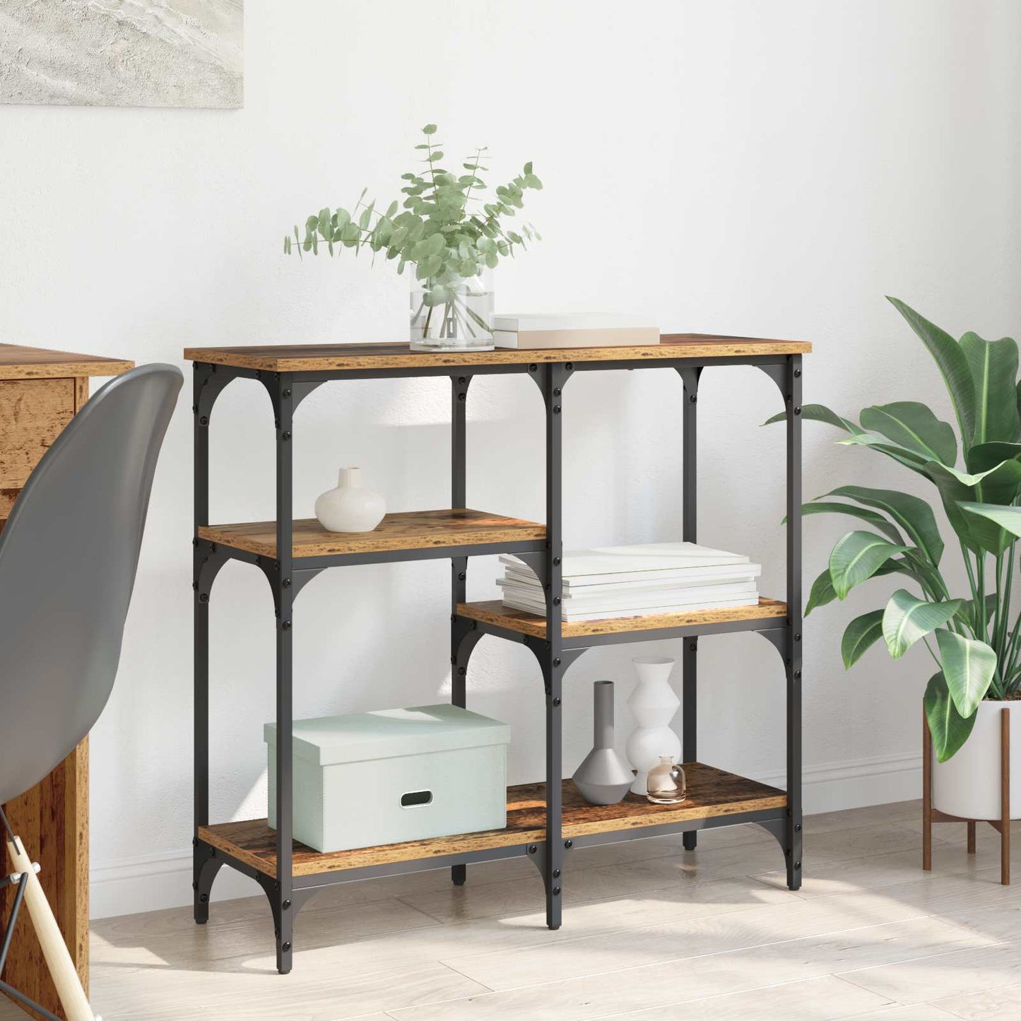 vidaXL Console Table Old Wood 80 x 29 x 75 cm Engineered Wood