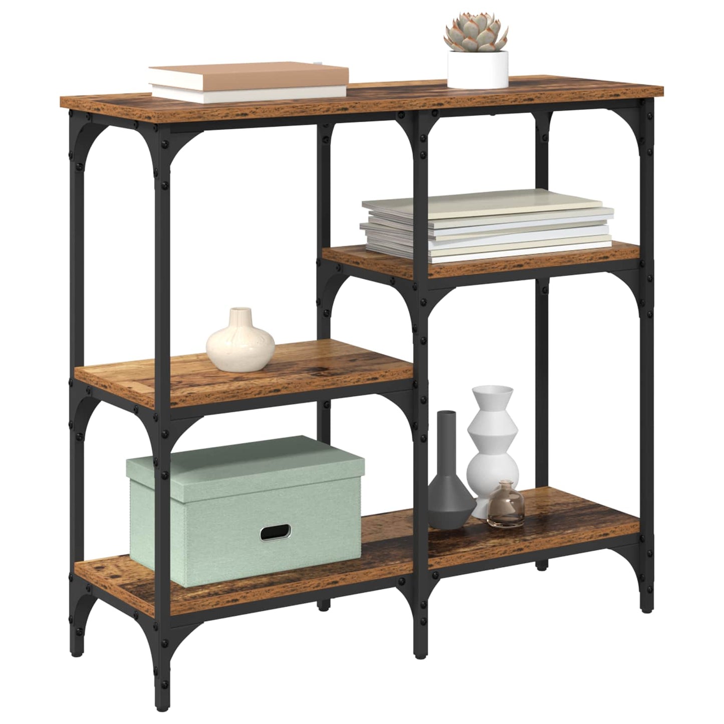 vidaXL Console Table Old Wood 80 x 29 x 75 cm Engineered Wood