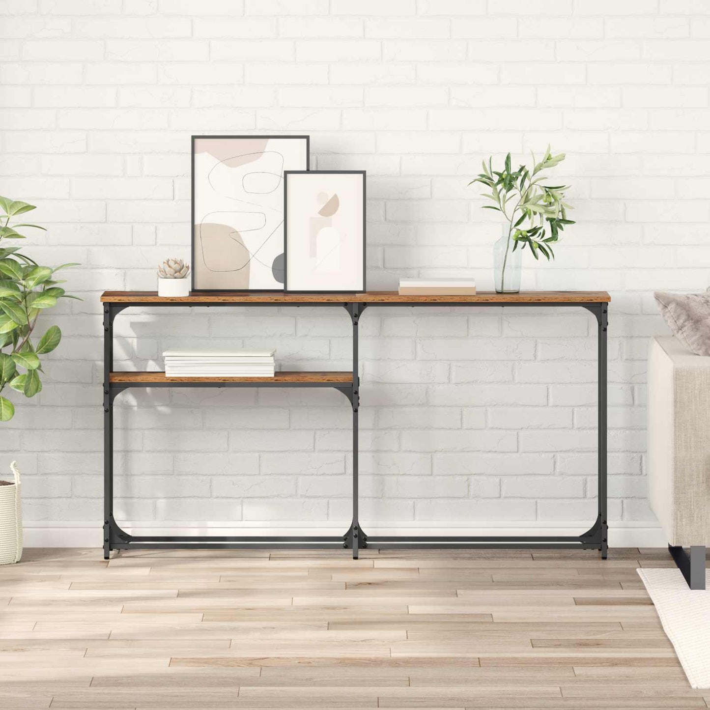 vidaXL ConsoleTable Old wood 145x22.5x75cm Engineered Wood