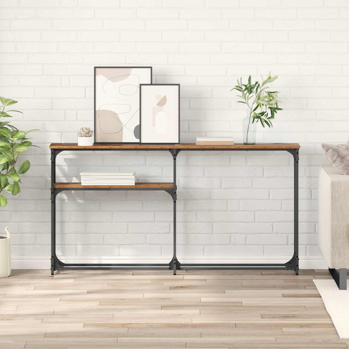 vidaXL ConsoleTable Old Wood 145 x 22.5 x 75 cm Engineered Wood