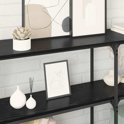 vidaXL Console Table Black Oak 150 x 29 x 75 cm