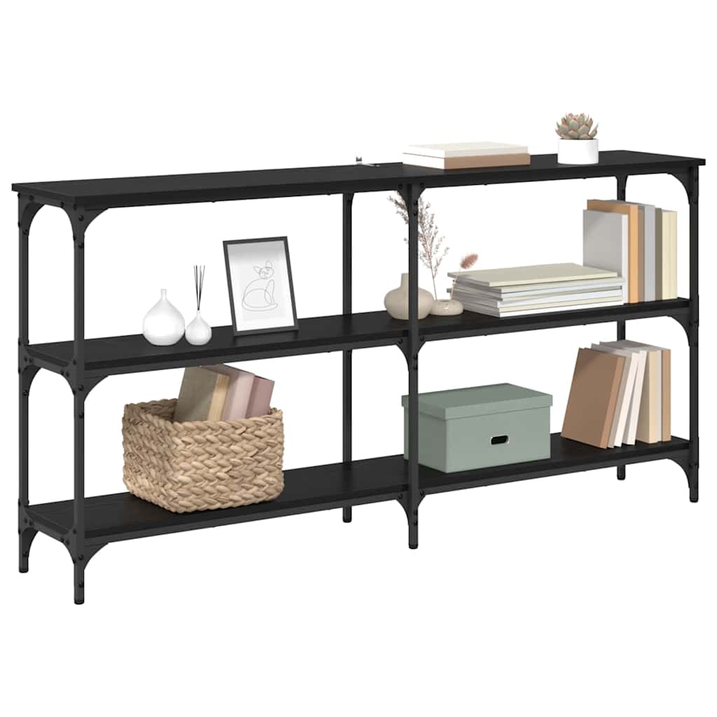 vidaXL Console Table Black Oak 150 x 29 x 75 cm