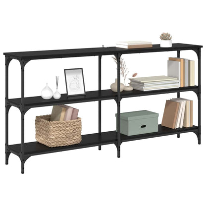 vidaXL Console Table Black Oak 150 x 29 x 75 cm