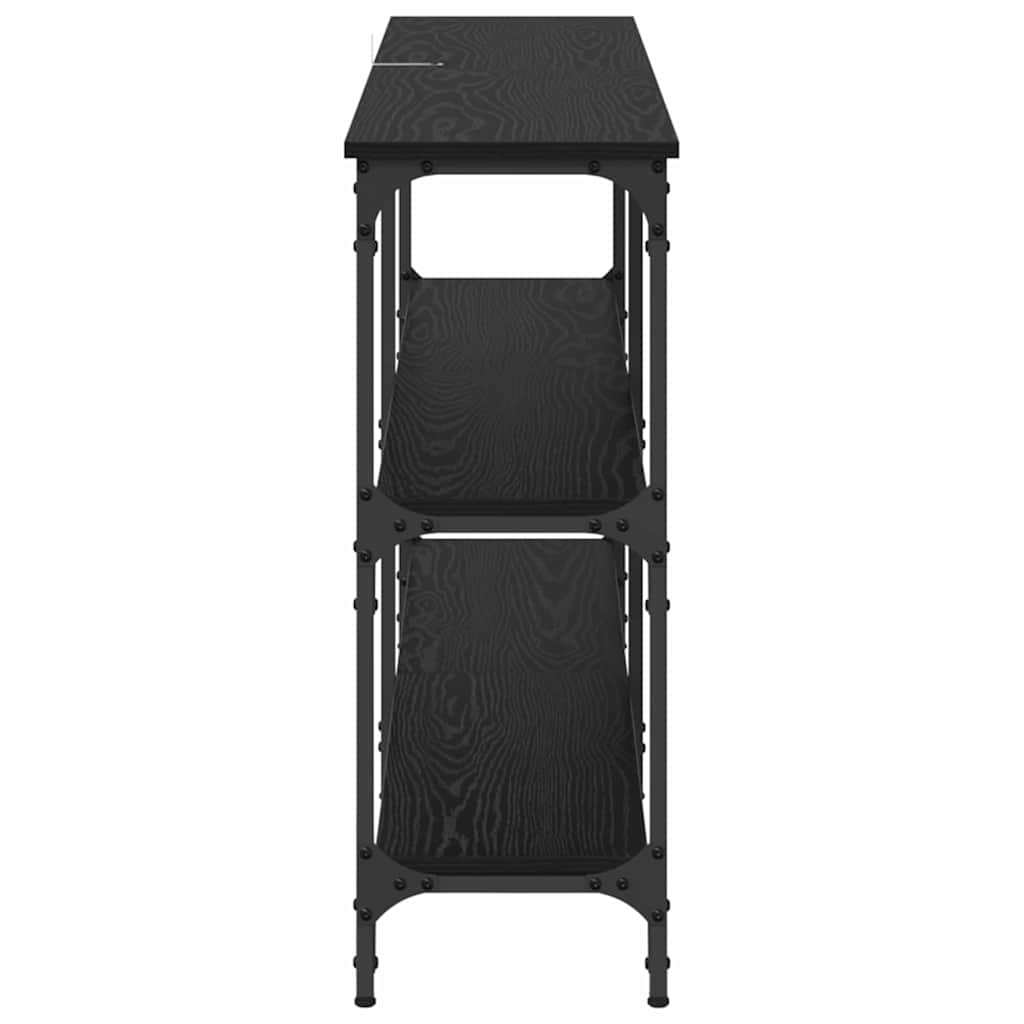 vidaXL Console Table Black Oak 150 x 29 x 75 cm