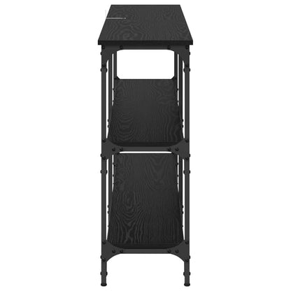 vidaXL Console Table Black Oak 150 x 29 x 75 cm