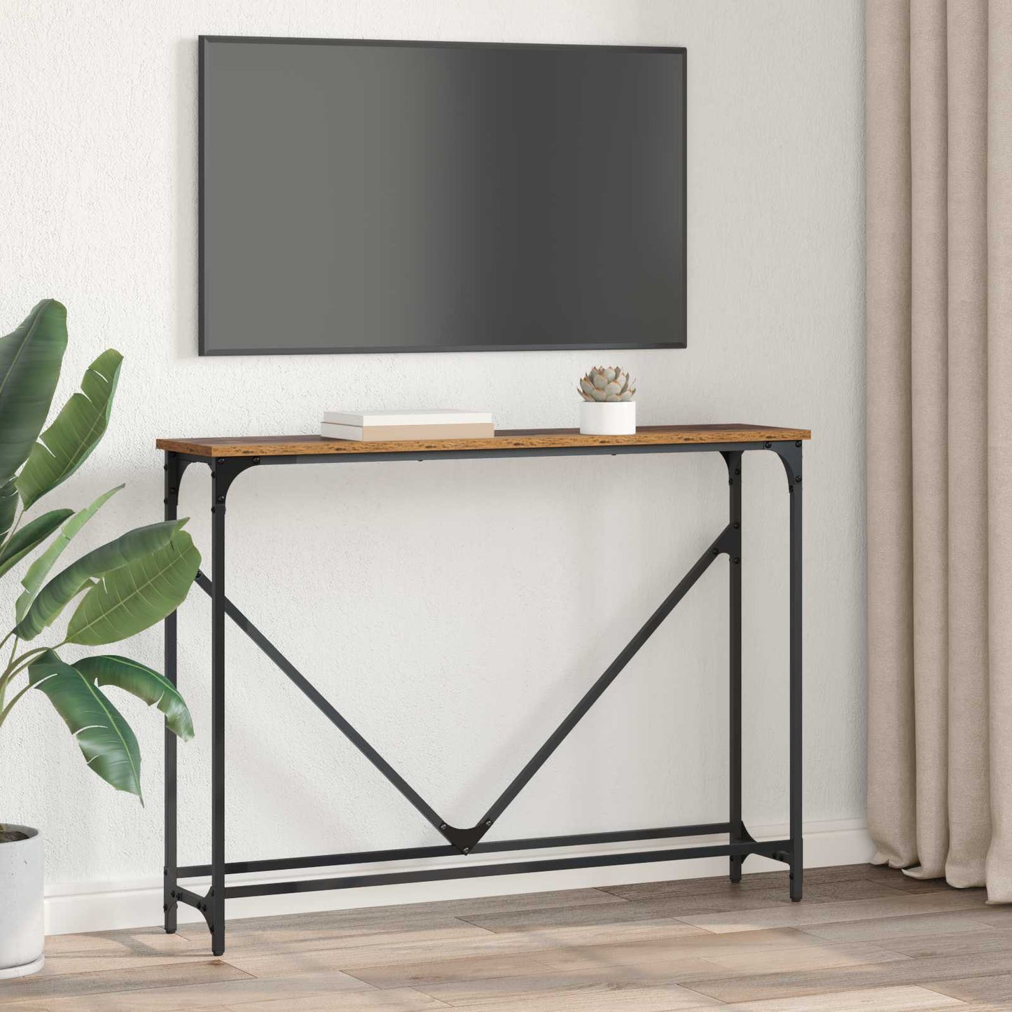 vidaXL Console Table Manual Old Wood 102 x 23 x 75 cm Engineered Wood