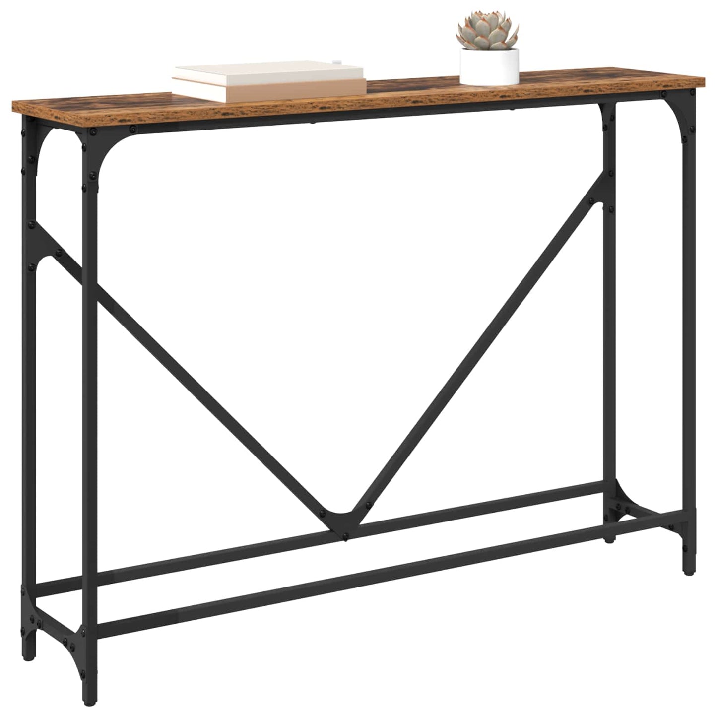 vidaXL Console Table Manual Old Wood 102 x 23 x 75 cm Engineered Wood