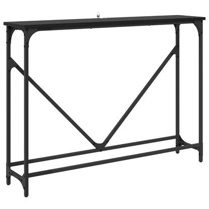 vidaXL Console Table Black Oak 102 x 23 x 75 cm Engineered Wood