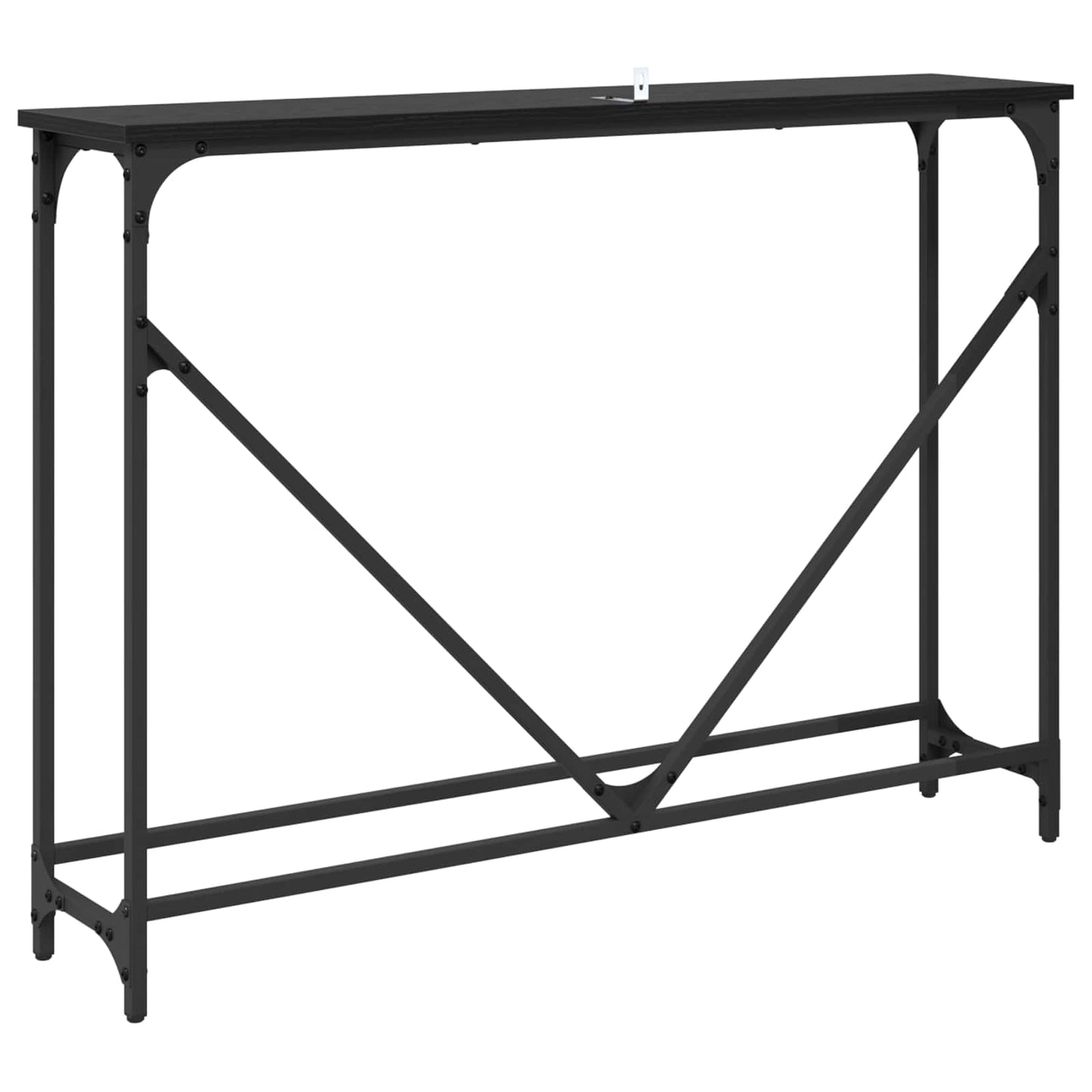 vidaXL Console Table Black Oak 102 x 23 x 75 cm Engineered Wood