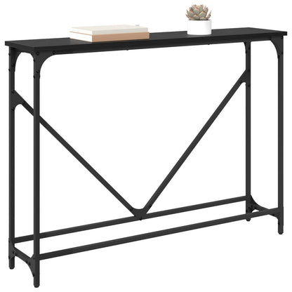 vidaXL Console Table Black Oak 102 x 23 x 75 cm Engineered Wood