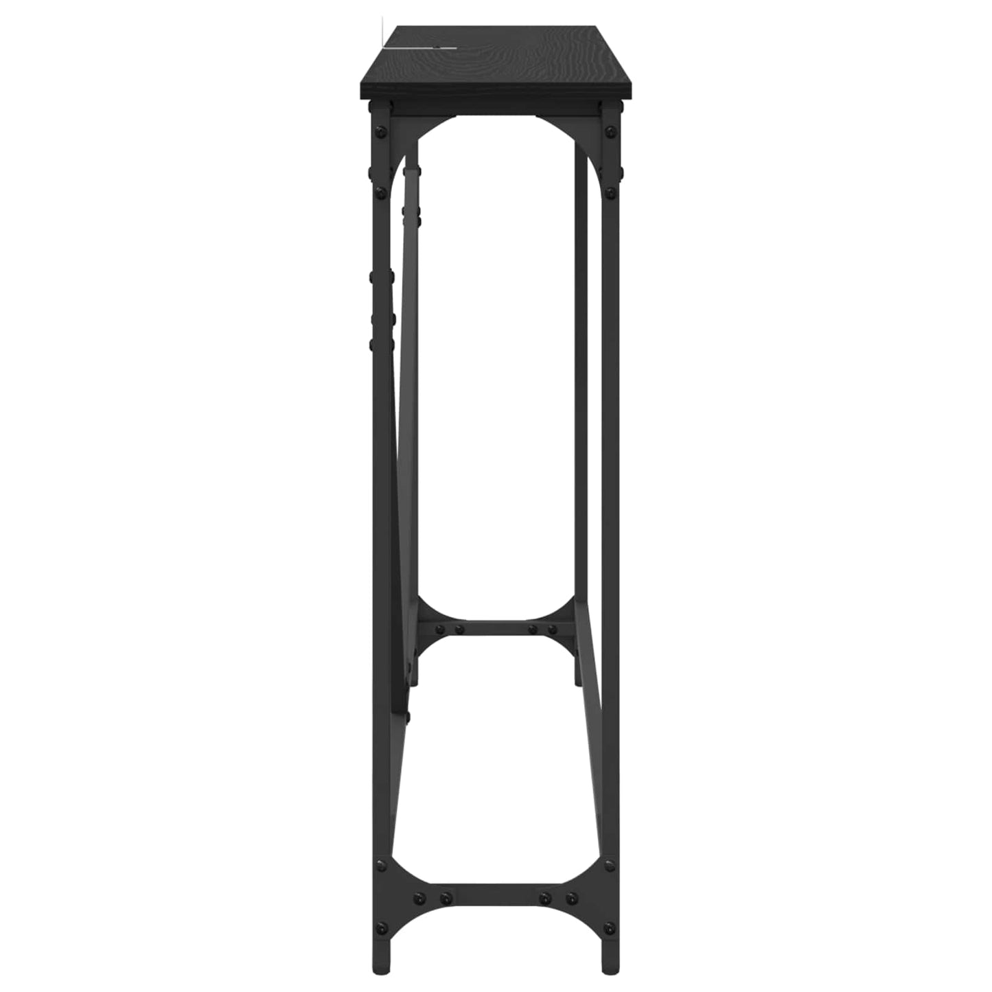 vidaXL Console Table Black Oak 102 x 23 x 75 cm Engineered Wood