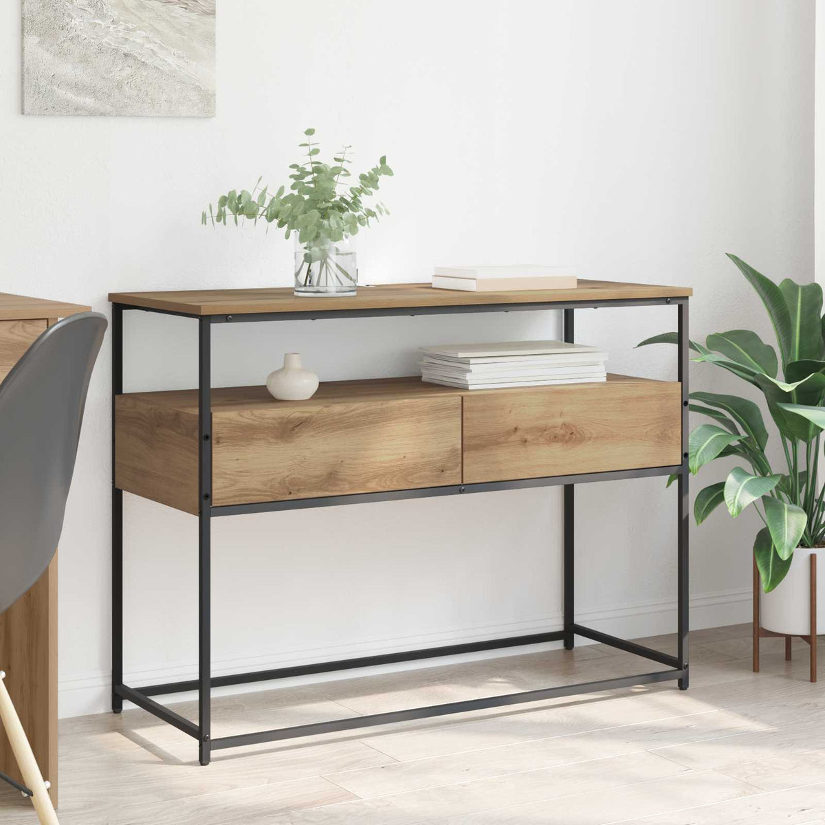 vidaXL Console Table Artisan Oak 100 x 40 x 75 cm Engineered Wood