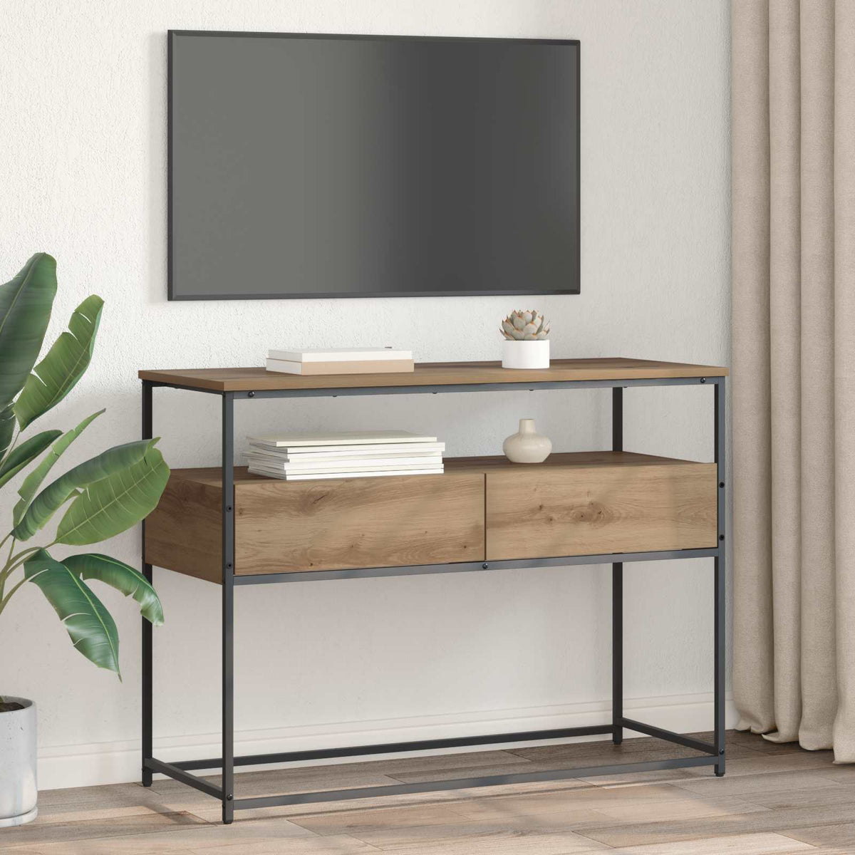 vidaXL Console Table Artisan Oak 100 x 40 x 75 cm Engineered Wood