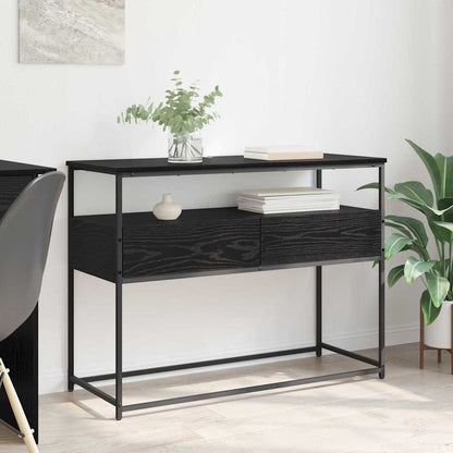 vidaXL Console Table Black Oak 100 x 40 x 75 cm Engineered Wood