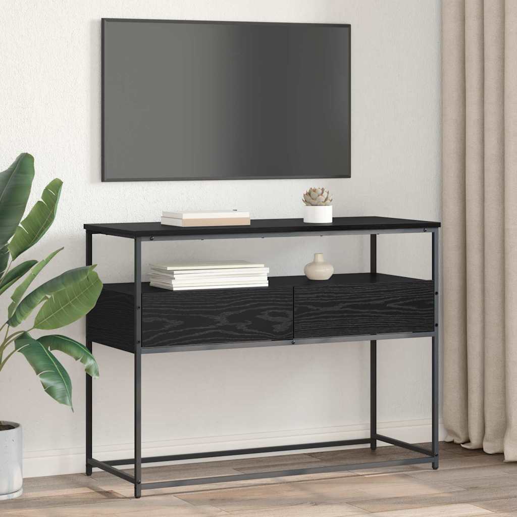 vidaXL Console Table Black Oak 100 x 40 x 75 cm Engineered Wood