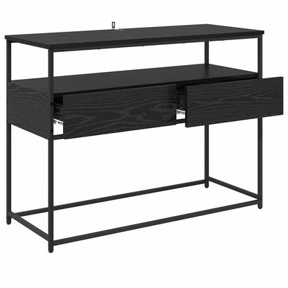 vidaXL Console Table Black Oak 100 x 40 x 75 cm Engineered Wood